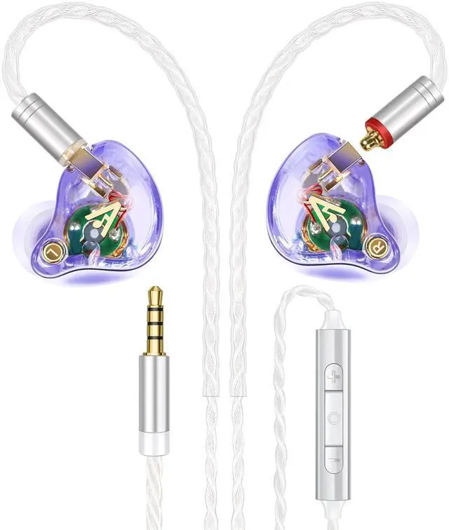 Main image of Vibes 202M Wired Earbuds - HiFi in Ear Monitor Headphones - Noise Isolating Ear Buds w/ Mic - Clear Sound, Deep Bass & Comfort-Fit Gaming Earphones - MMCX to 3.5mm & Silver Plated Cord, Carrying Case