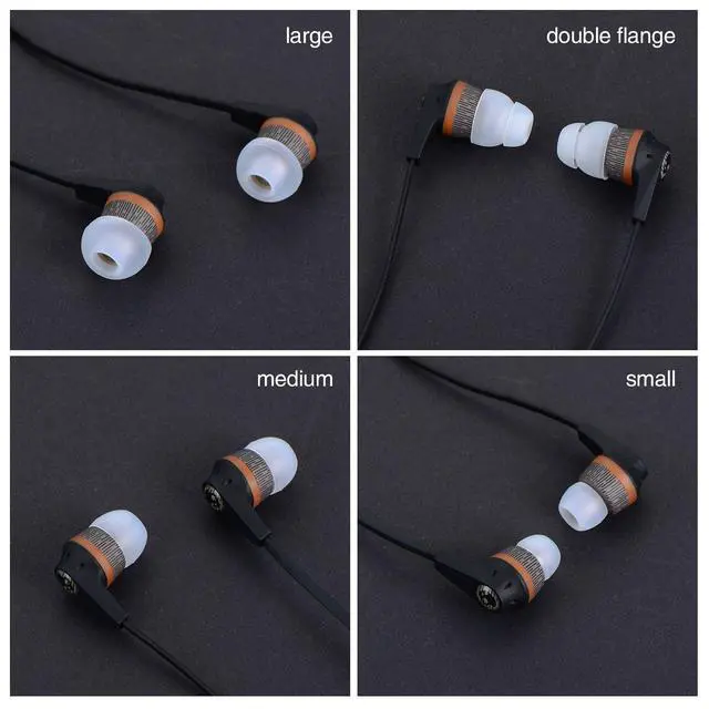 Alt view image 5 of 6 - 16 Pcs Earbud Tips Silicone Replacement, Noise Isolating Ear Bud Covers, Soft Anti-Slip Eartips, Multi Size S/M/L, Black & Clear