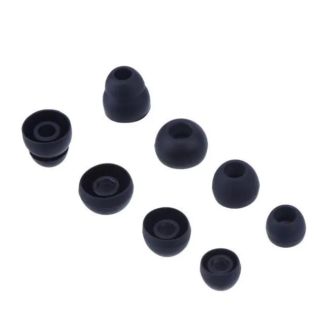Alt view image 6 of 6 - 16 Pcs Earbud Tips Silicone Replacement, Noise Isolating Ear Bud Covers, Soft Anti-Slip Eartips, Multi Size S/M/L, Black & Clear