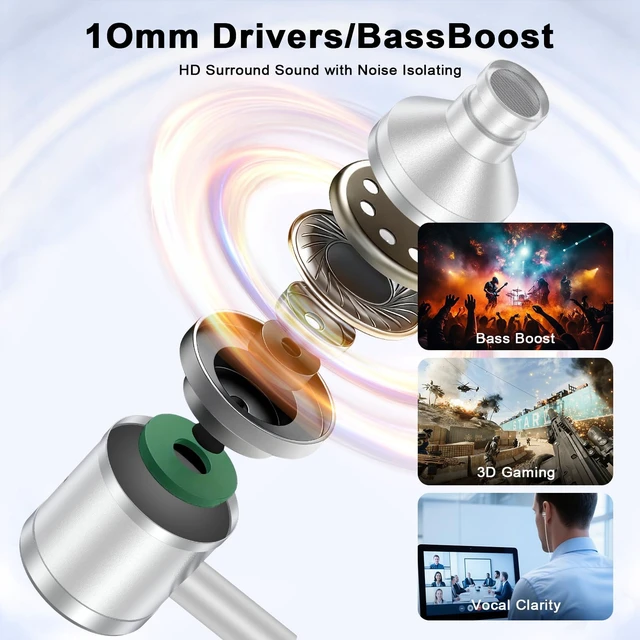 Alt view image 2 of 7 - USB C Ear Buds Wired Earbuds Headphones for Google Pixel 10 9 Pro XL Fold 8