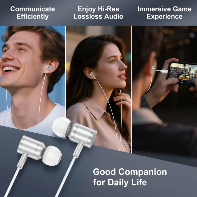 Alt view image 6 of 7 - USB C Ear Buds Wired Earbuds Headphones for Google Pixel 10 9 Pro XL Fold 8