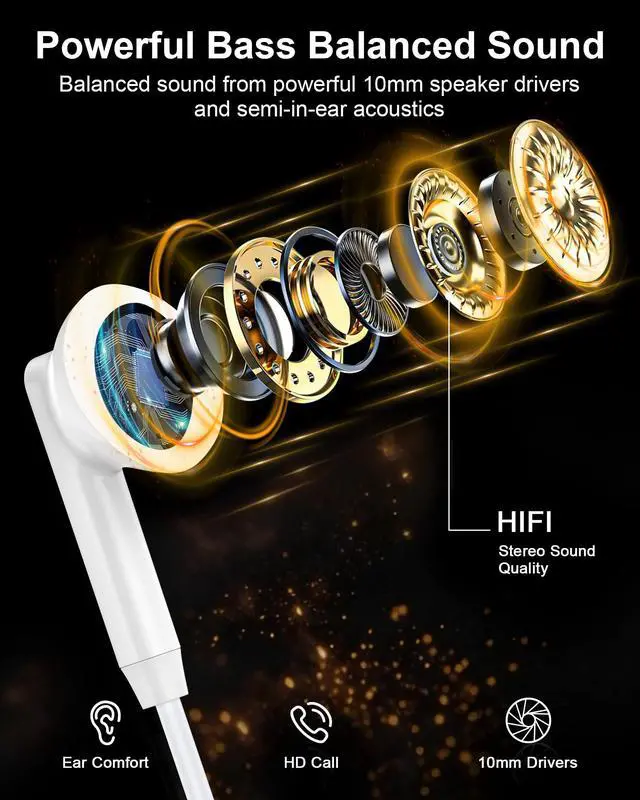 Alt view image 3 of 7 - iPhone 17e 17 Headphones Wired USB C Ear Buds for i Phone 17 Pro Max 17pro