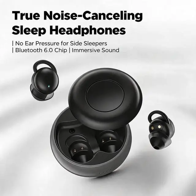 Alt view image 3 of 7 - NE91 Invisible Sleep Earbuds, Mini Wireless Bluetooth Earbuds, Hi-Fi Sound
