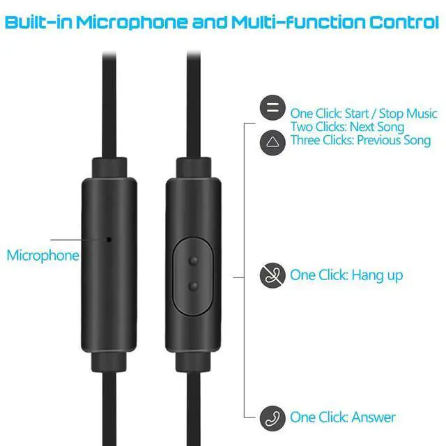 Alt view image 3 of 7 - 3 Packs Earphone with Remote & Microphone, in Ear Stereo Sound Noise Isolating Tangle Free for Smartphones, Laptops, Gaming, Fits 3.5mm Interface Device