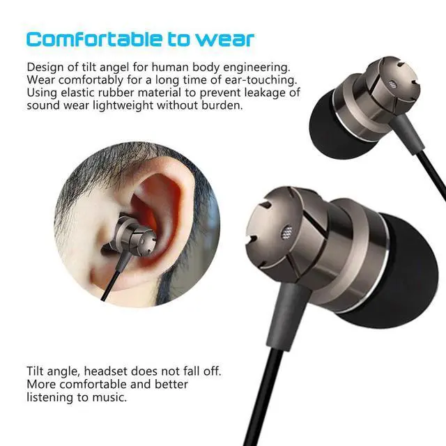 Alt view image 7 of 7 - 3 Packs Earphone with Remote & Microphone, in Ear Stereo Sound Noise Isolating Tangle Free for Smartphones, Laptops, Gaming, Fits 3.5mm Interface Device