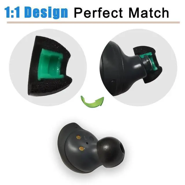 Alt view image 3 of 6 - Memory Foam Tips for Galaxy Buds FE/Buds+ / Buds 2 Replacement Ear Tips