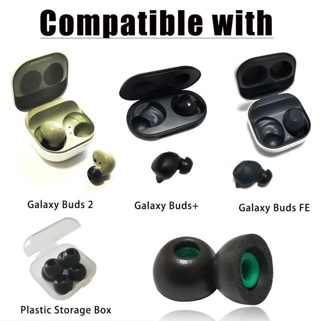 Alt view image 6 of 6 - Memory Foam Tips for Galaxy Buds FE/Buds+ / Buds 2 Replacement Ear Tips