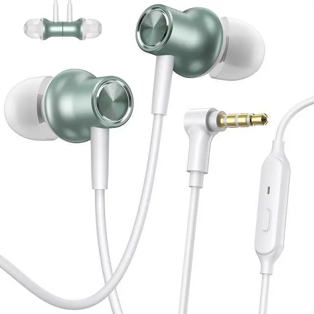 Main image of Wired Earbuds 3.5mm Headphones with Mic for Laptop PC Chromebook,Green