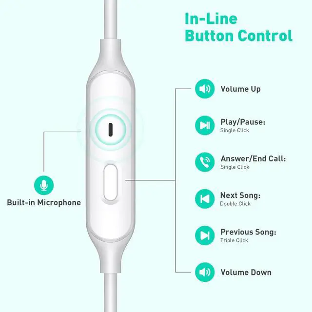 Alt view image 7 of 7 - Wired Earbuds 3.5mm Headphones with Mic for Laptop PC Chromebook,Green