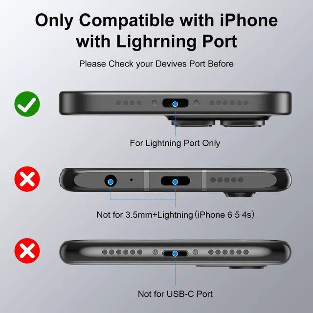 Alt view image 6 of 7 - Wired Headphones Earbuds wtih Lightning Connector Magnetic Earphone Headset