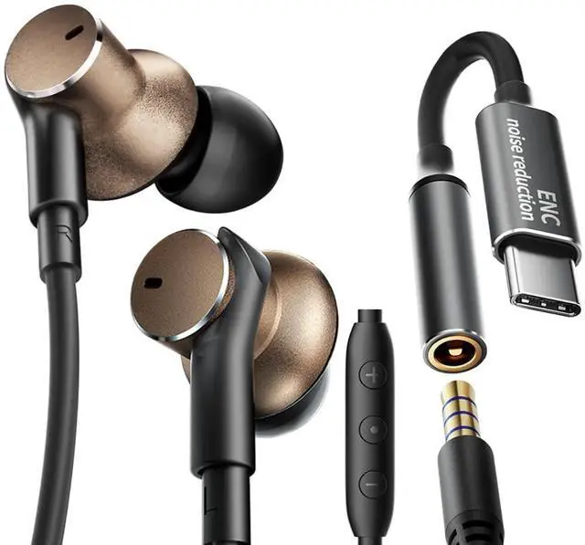 Main image of Wired Earbud with ENC Noise-canceling Mic Deep bass Dual-unit Headphones