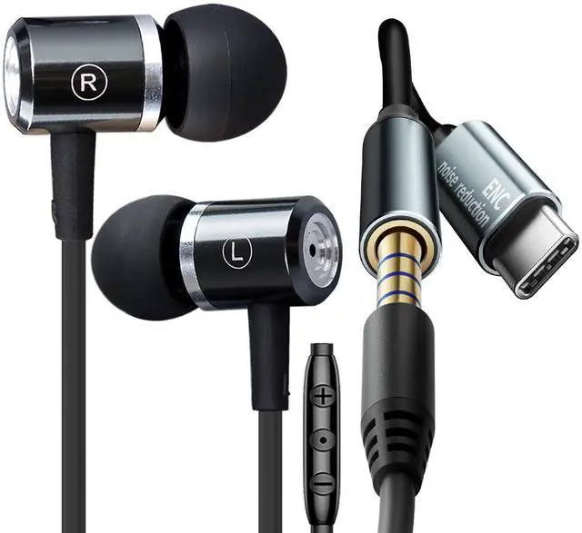 Main image of Wired Headphones with Noise-Canceling - Stereo Heavy Bass Plug Earbuds