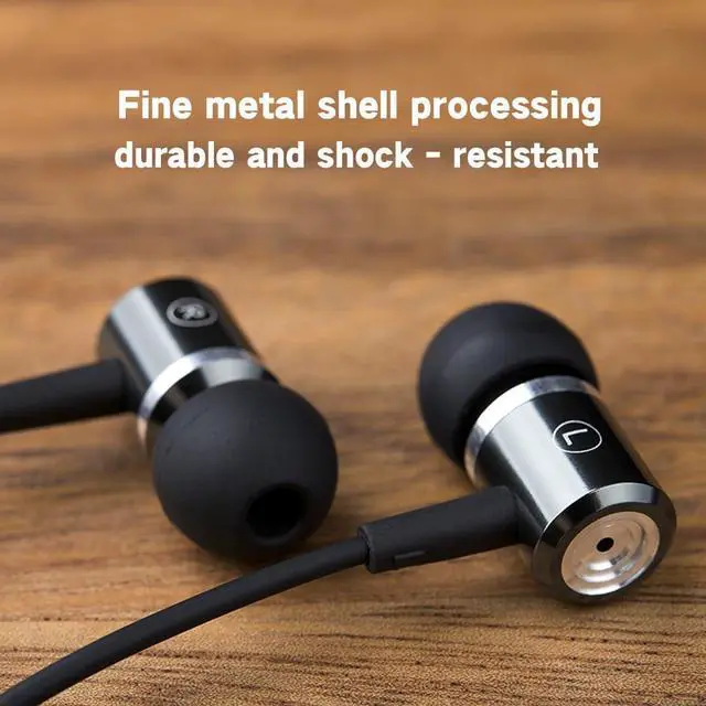 Alt view image 4 of 6 - Wired Headphones with Noise-Canceling - Stereo Heavy Bass Plug Earbuds