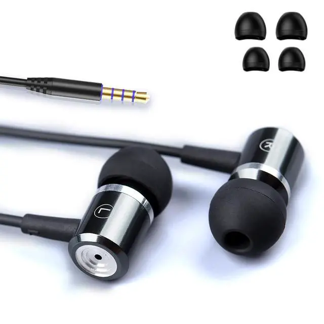 Alt view image 5 of 6 - Wired Headphones with Noise-Canceling - Stereo Heavy Bass Plug Earbuds