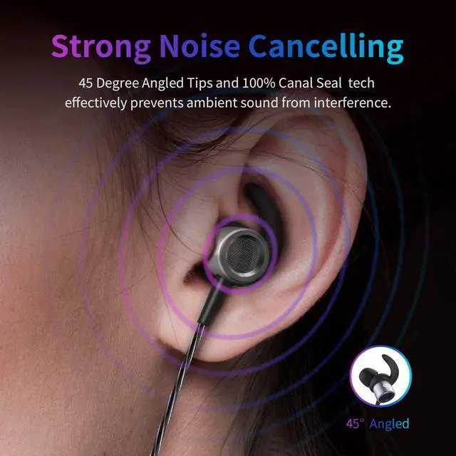 Alt view image 3 of 7 - Noise Cancelling Headphones Wired Earbuds with Microphone