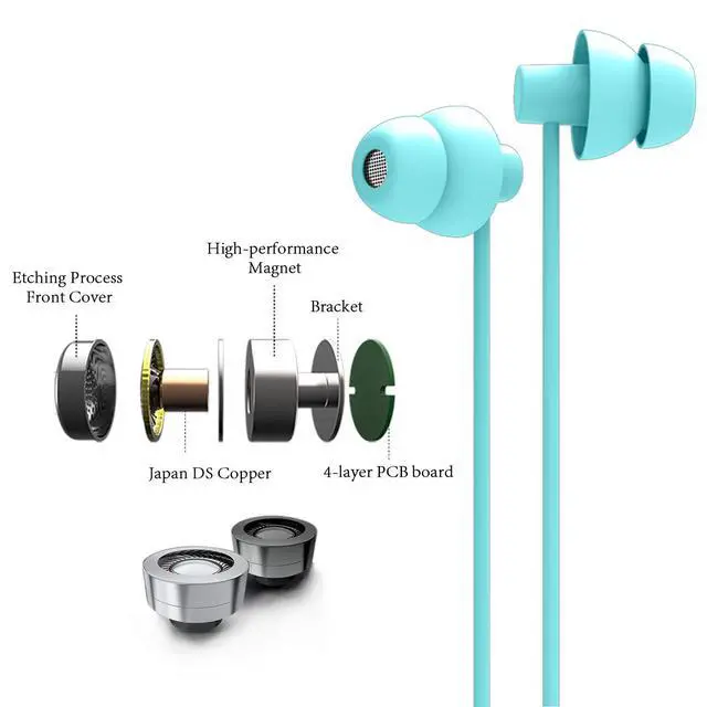Alt view image 5 of 5 - Sleep Earbuds,Ultra Soft Lightweight Sleep Earphones Headphones with Volume Control and Mic for Insomnia, Side Sleeper, Snoring, Air Travel, Meditation & Relaxation (Acid Blue)