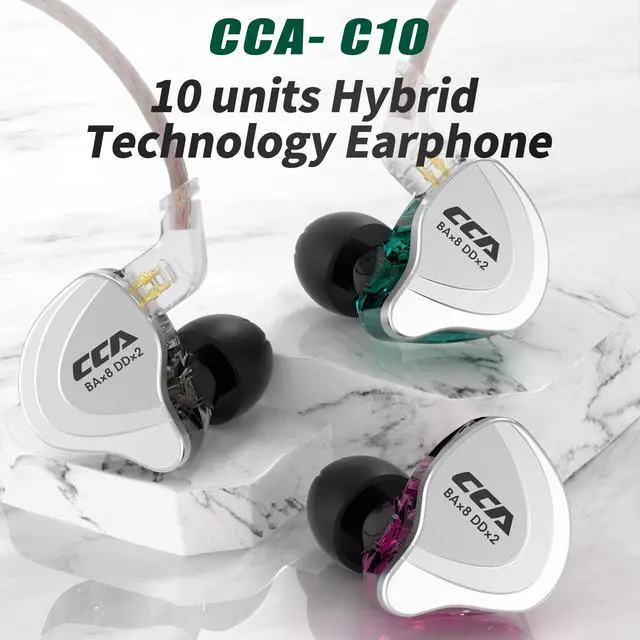 Alt view image 2 of 7 - C10 in Ear Monitor Headphone 10 Hybrid Drivers Wired Earbud 4BA 1DD HiFi IEM Earphones Stereo Noise Isolating Earphone with Detachable Cable for Musicians Singers Studio Audiophiles Dj PC
