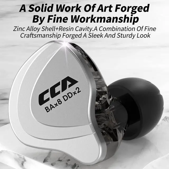 Alt view image 5 of 7 - C10 in Ear Monitor Headphone 10 Hybrid Drivers Wired Earbud 4BA 1DD HiFi IEM Earphones Stereo Noise Isolating Earphone with Detachable Cable for Musicians Singers Studio Audiophiles Dj PC