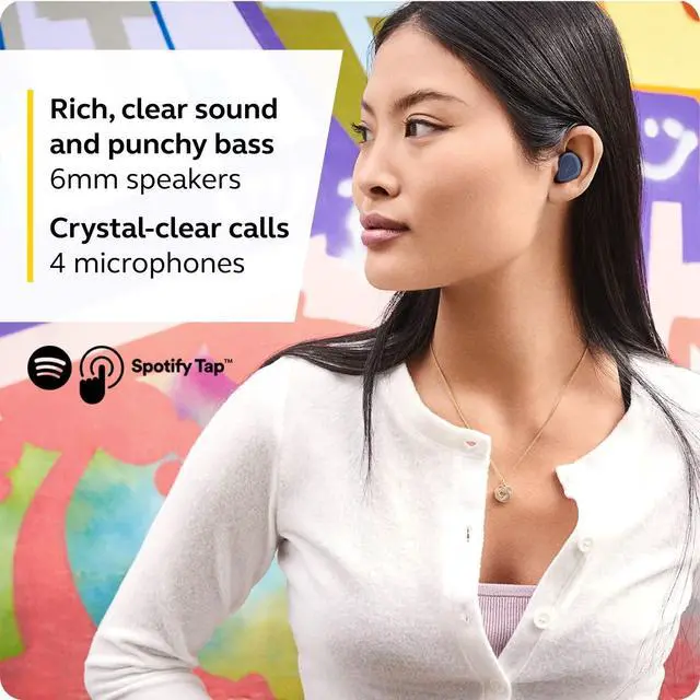 Alt view image 2 of 5 - Elite 3 in Ear Wireless Bluetooth Earbuds Noise Isolating True Wireless Buds with 4 Built-in Microphones for Clear Calls, Rich Bass, Customizable Sound, and Mono Mode - Navy