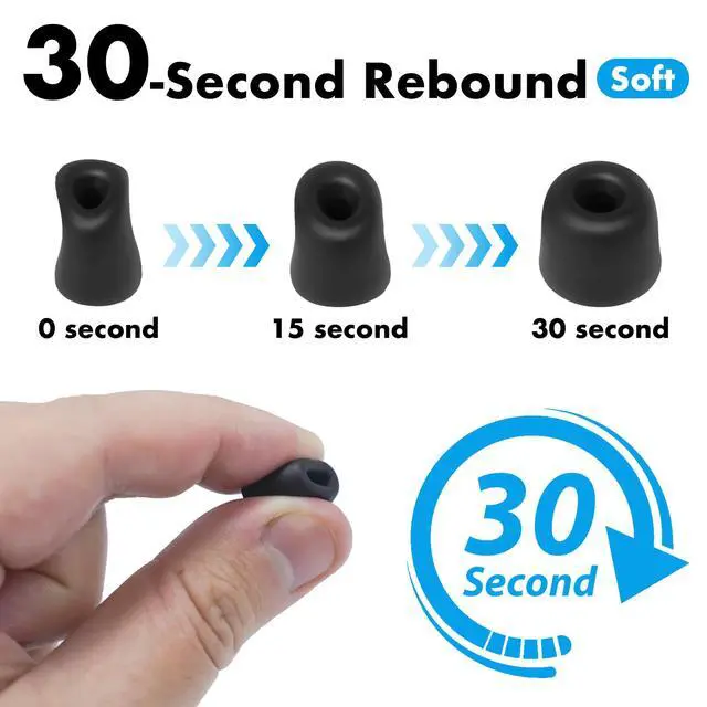 Alt view image 2 of 7 - ! Memory Foam Ear Tips Replacement for DEWALT Earbuds