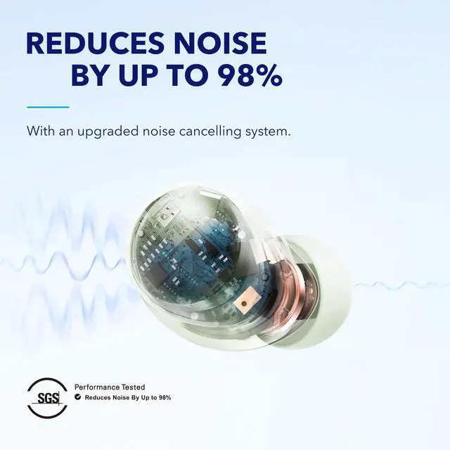 Alt view image 2 of 7 - by Anker Space A40 Adaptive Active Noise Cancelling Earbuds