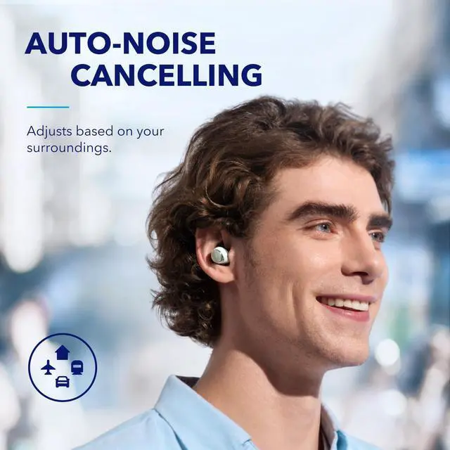 Alt view image 3 of 7 - by Anker Space A40 Adaptive Active Noise Cancelling Earbuds