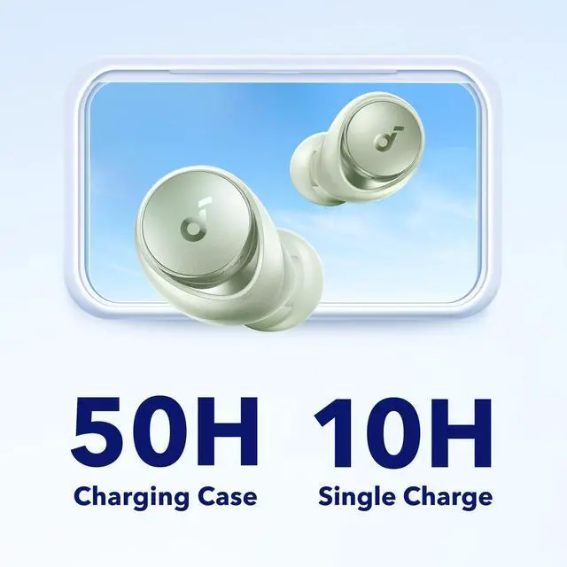 Alt view image 4 of 7 - by Anker Space A40 Adaptive Active Noise Cancelling Earbuds