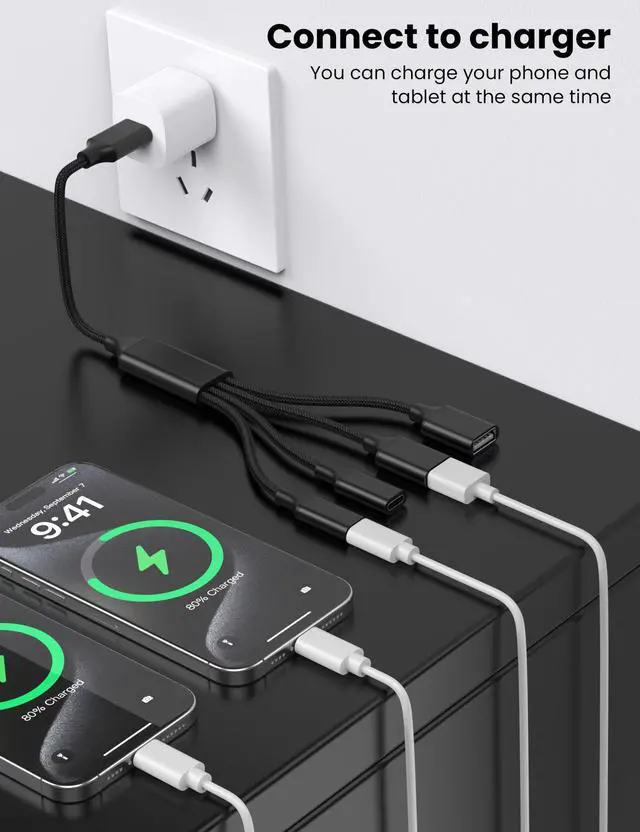 Alt view image 4 of 5 - USB C Splitter 1 in 4 Out-One USBC Male to 2 USBA Female & 2 Type C Female