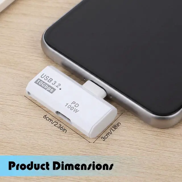 Alt view image 3 of 7 - Dual USB C Splitter with 100W Charging Port, 2-in-1 USB Type C Splitter Dongle Dual USBC Headphone and Charger Adapter Dongle for Laptops Tablets Phones and More TypeC Device (White)