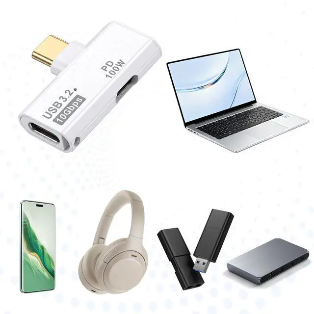 Alt view image 7 of 7 - Dual USB C Splitter with 100W Charging Port, 2-in-1 USB Type C Splitter Dongle Dual USBC Headphone and Charger Adapter Dongle for Laptops Tablets Phones and More TypeC Device (White)
