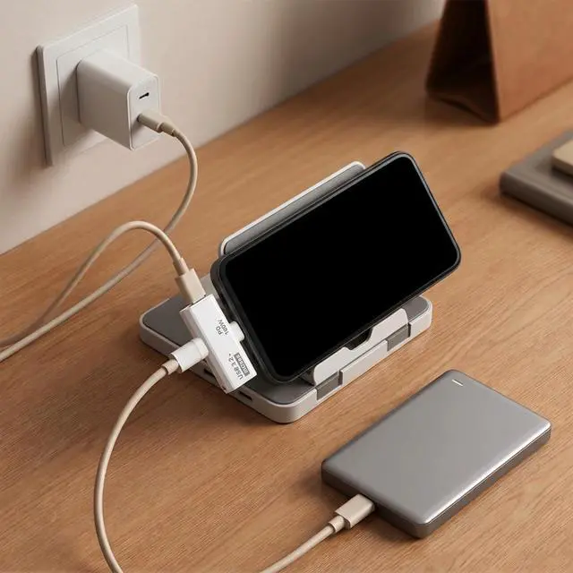 Alt view image 6 of 7 - Dual USB C Splitter with 100W Charging Port, 2-in-1 USB Type C Splitter Dongle Dual USBC Headphone and Charger Adapter Dongle for Laptops Tablets Phones and More TypeC Device (White)