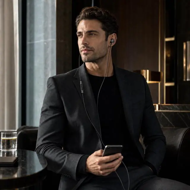Alt view image 3 of 7 - BS10 Earphones Wired Earbud Headphones with Microphone, Black