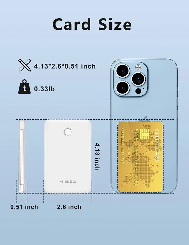 Alt view image 2 of 7 - 6000mah Ultra Slim Power Bank, Card Size, 2-Pack Black & White