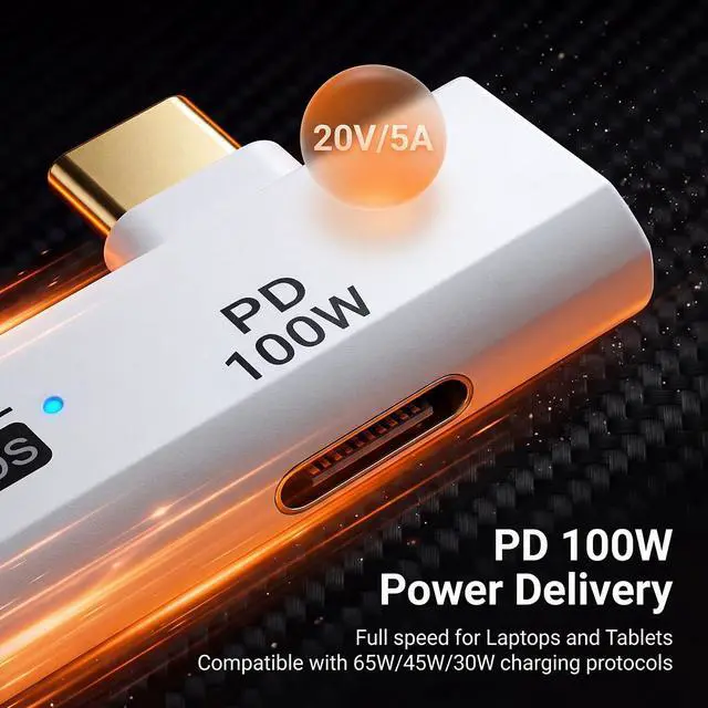 Alt view image 5 of 7 - USB C Splitter 2 in 1 Adapter, 100W PD Fast Charging & 10Gbps Data Transfer