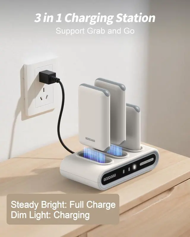Alt view image 5 of 7 - Portable Charger, 3-Pack 10000mAh Slim Power Bank Built in Cables, 3 Outputs 1 Inputs Family Power Hub for All Mobile Devices, Charging Station Set Includes 140 DlY Stickers, for Home,Office
