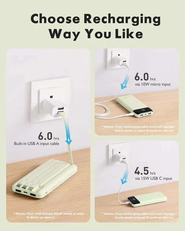 Alt view image 4 of 7 - Portable Charger with Built-in Cables X 4, Portable Phone Charger