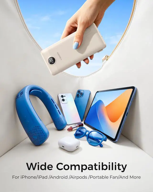 Alt view image 4 of 7 - Portable Charger for iPhone, Power Bank Built in Cables and Wall Plug