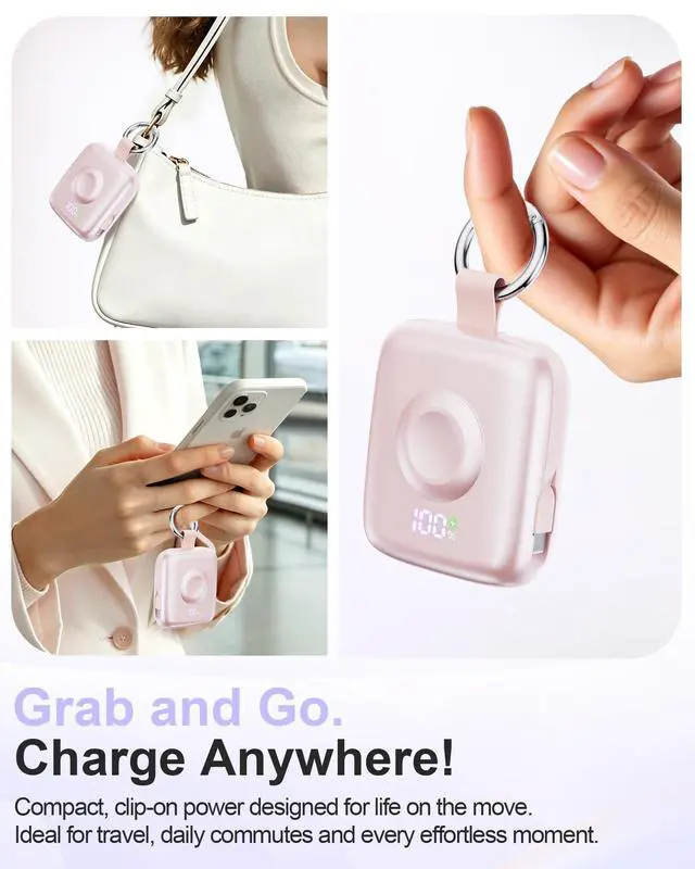 Alt view image 6 of 7 - Portable Charger 3 in 1, Smaller 10000mAh Built-in Cables 22.5W Power Bank