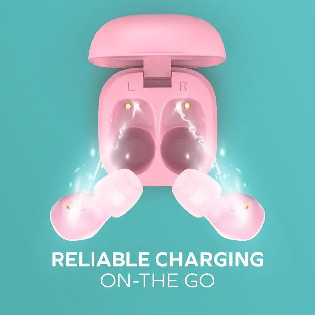 Alt view image 5 of 7 - Mini Wireless Earbuds Bluetooth 5.3 Headphones, Small in-Ear Noise Isolating Ear Buds with Mic & Charging Case, 12 Hr Playtime Lightweight Invisible Headset for iPhone & Android Pink
