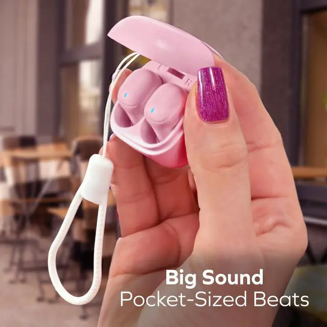Alt view image 6 of 7 - Mini Wireless Earbuds Bluetooth 5.3 Headphones, Small in-Ear Noise Isolating Ear Buds with Mic & Charging Case, 12 Hr Playtime Lightweight Invisible Headset for iPhone & Android Pink