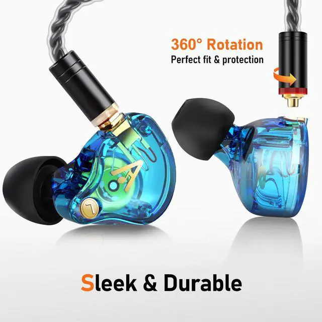 Alt view image 5 of 7 - Vibes 202M HiFi Wired Earbuds in-Ear Monitor Headphones with Mic