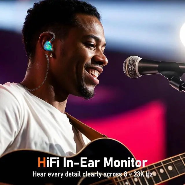 Alt view image 7 of 7 - Vibes 202M HiFi Wired Earbuds in-Ear Monitor Headphones with Mic