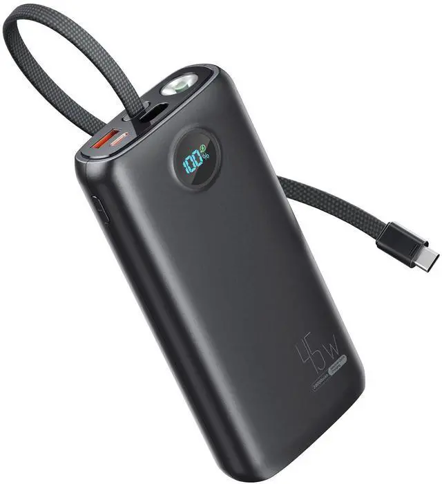 Main image of Portable Charger 20000mAh 45W, Built in USB C Cable, 3W Flashlight