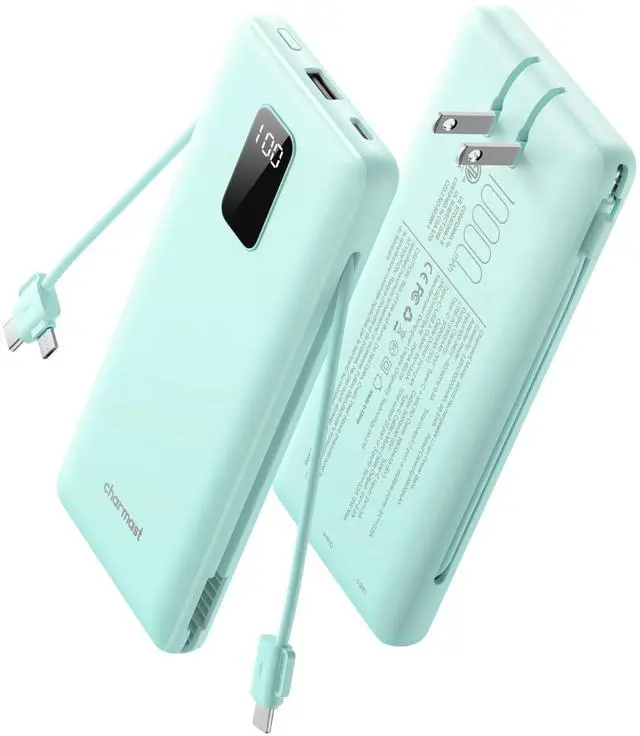 Main image of Portable Charger Power Bank 10000mAh with Built-in AC Wall Plug