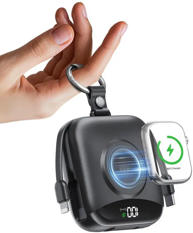Main image of Portable Charger 10000mAh 22.5W Power Bank Built-in 2 Cables Keychain
