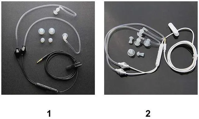 Alt view image 3 of 7 - IStereo Ear Headphones,Air Tube Anti-Radiation Headsets Earphone,in Ear Stereo Noise Isolating Anti-Radiation Earbuds with Microphone for Mobile Phone Black