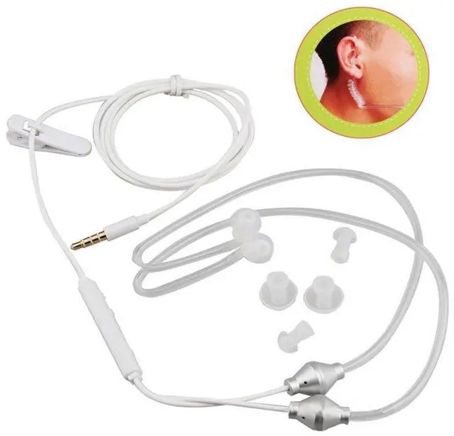 Alt view image 7 of 7 - IStereo Ear Headphones,Air Tube Anti-Radiation Headsets Earphone,in Ear Stereo Noise Isolating Anti-Radiation Earbuds with Microphone for Mobile Phone Black