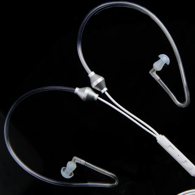 Alt view image 5 of 7 - IStereo Ear Headphones,Air Tube Anti-Radiation Headsets Earphone,in Ear Stereo Noise Isolating Anti-Radiation Earbuds with Microphone for Mobile Phone Black