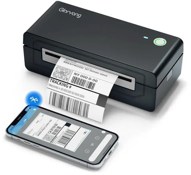 Main image of Bluetooth Thermal Shipping Label Printer, 4X6 Inkless Label Machine for iOS, Android, Laptop, Wireless Printer for Small Business, Compatible with Amazon, UPS, Shopify, Black