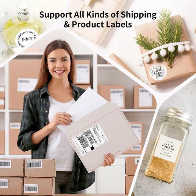 Alt view image 6 of 7 - Bluetooth Thermal Shipping Label Printer, 4X6 Inkless Label Machine for iOS, Android, Laptop, Wireless Printer for Small Business, Compatible with Amazon, UPS, Shopify, Black